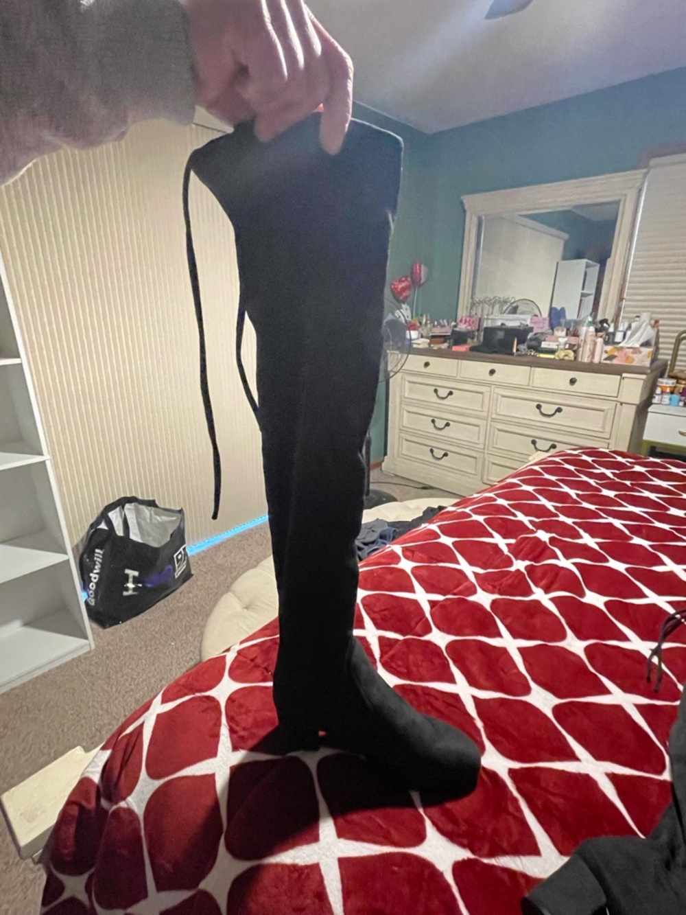 Black Over-the-Knee Suede Boots